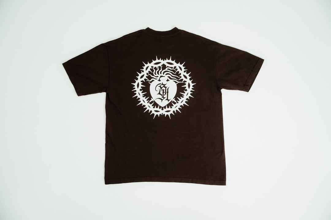 Buy Brown Monogram Tee with Authentic Tattoo Art